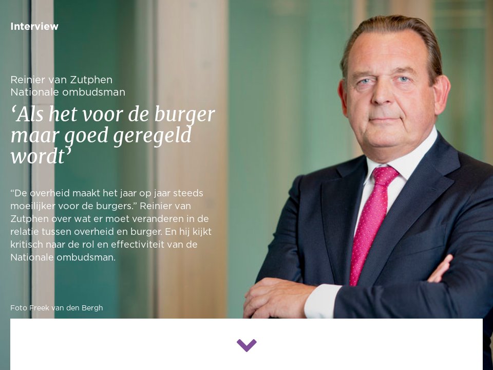 Interview Nationale ombudsman Reinier van Zutphen Jaarmagazine 2020 Interview Nationale ombudsman Reinier van Zutphen Jaarmagazine 2020